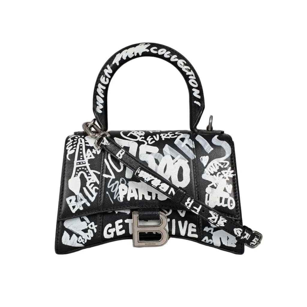 Balenciaga Hourglass Bag Black Leather Very good - Front View