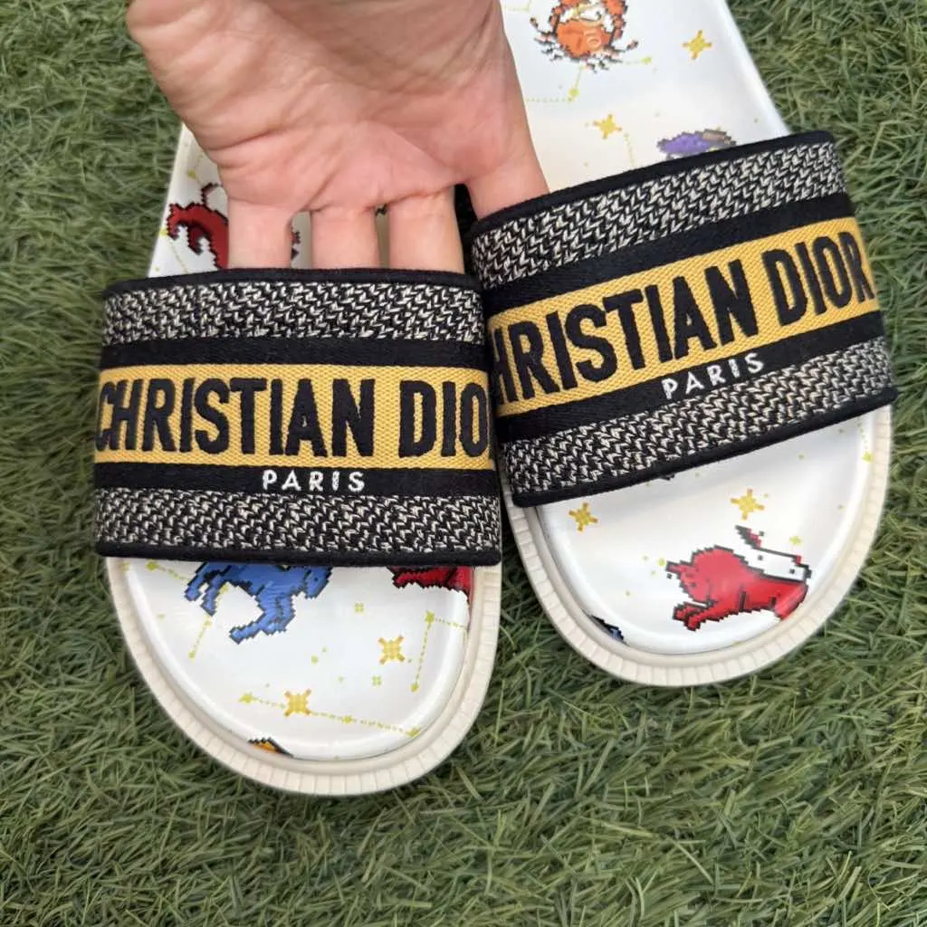 Dior Zodiac Slipers MultiColor Cotton Very good - Model View