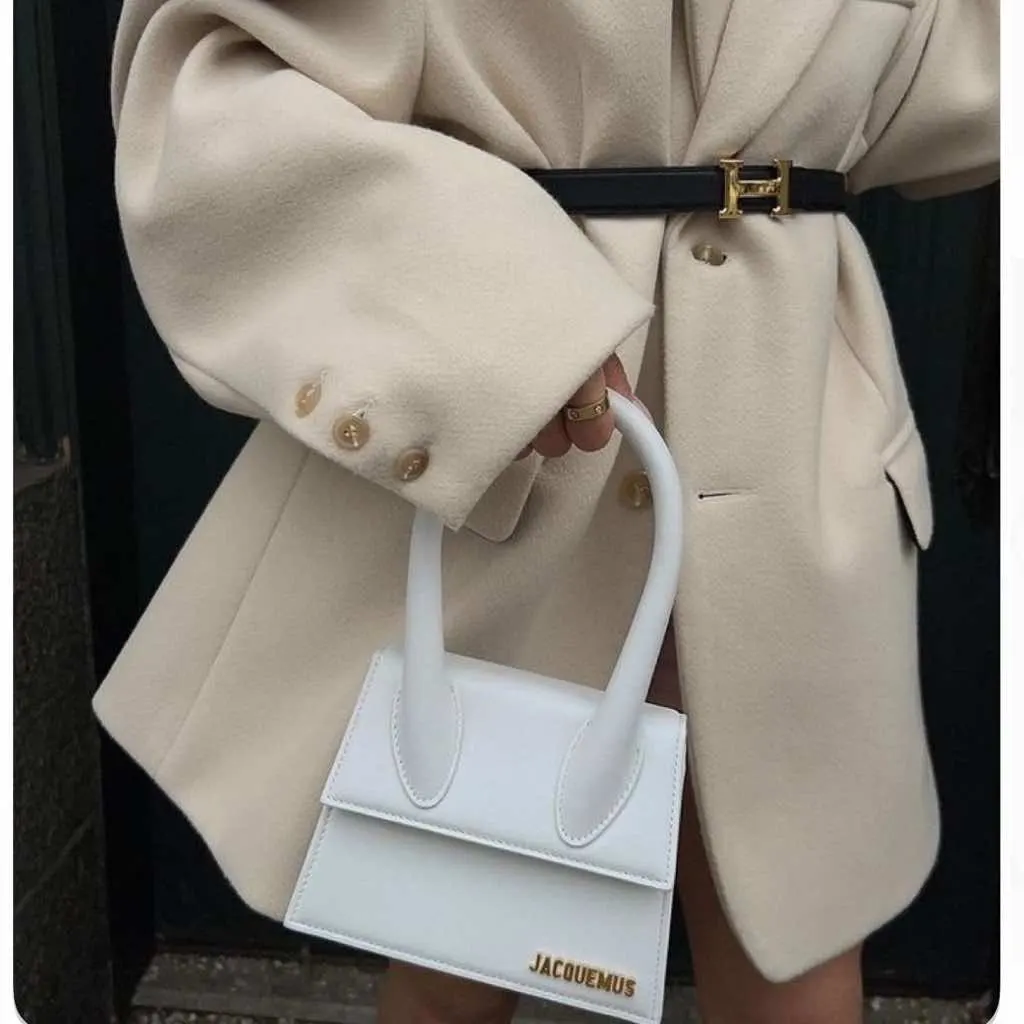 Jacquemus Le Chiquito White Leather Gold Never worn, with tag - Model View