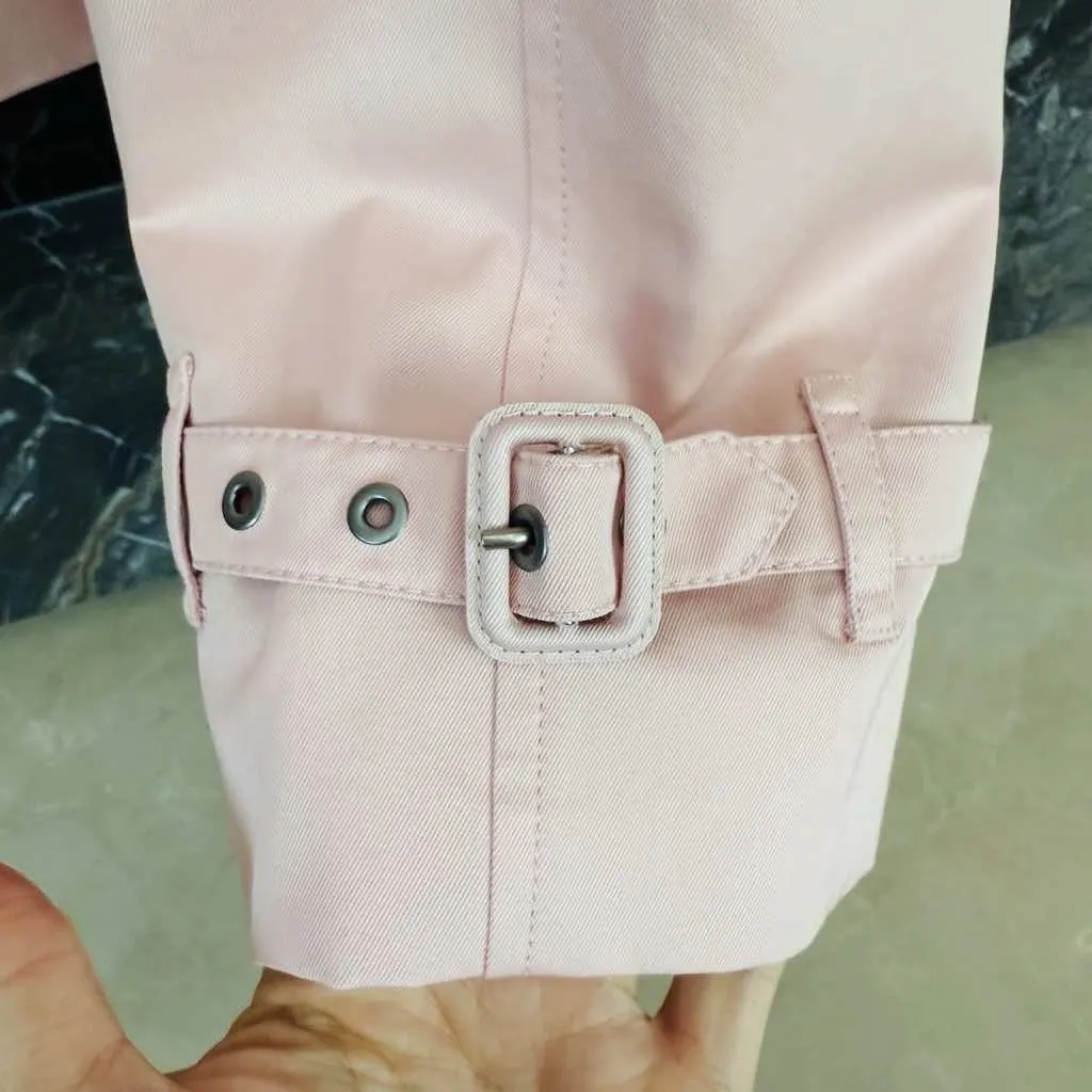 Burberry Coat Pink Cotton Never worn - Model View
