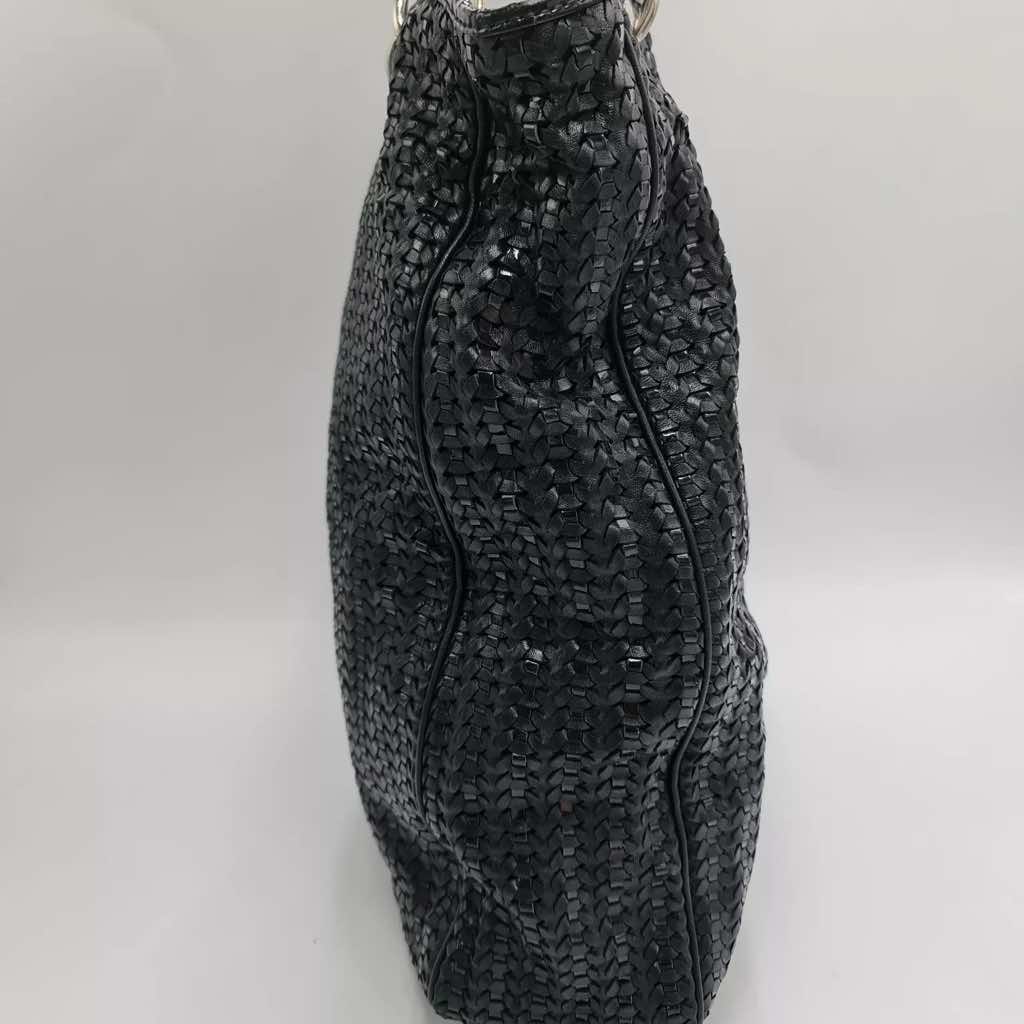 Christian Dior Woven Leather Shopping Tote - Side view