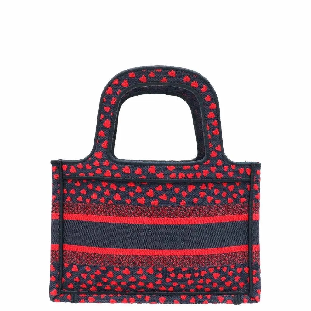 Dior Mini Book Tote Red Canvas Good - Back View