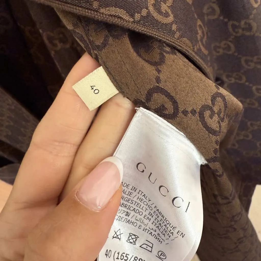 Gucci Elegant Pijama Gucci Shirt Brown Cotton Very good - Inside View