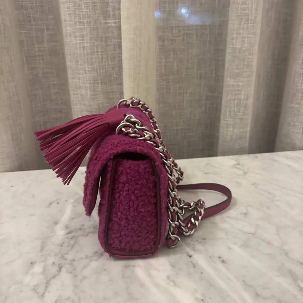 Tory Burch Fleming Bouclé Pink Shearling Silver Very good - Inside View