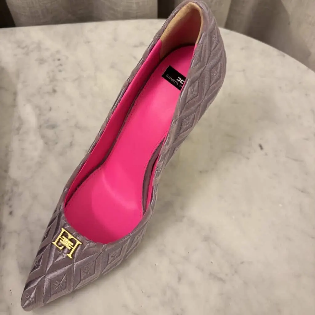 Elisabetta Franchi EF velvet pumps Purple Velvet Never worn, with tag - Back View