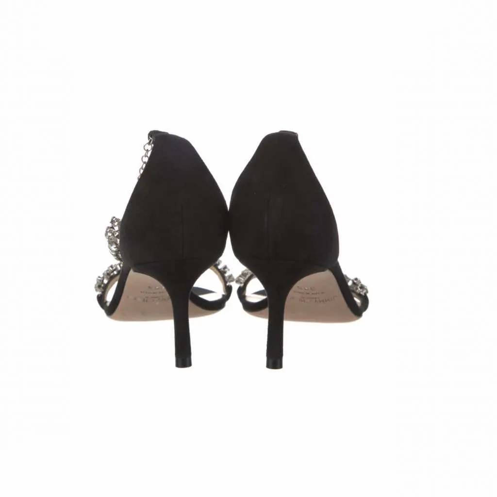 Jimmy Choo Crystals Sandals Black Suede Never worn - Inside View