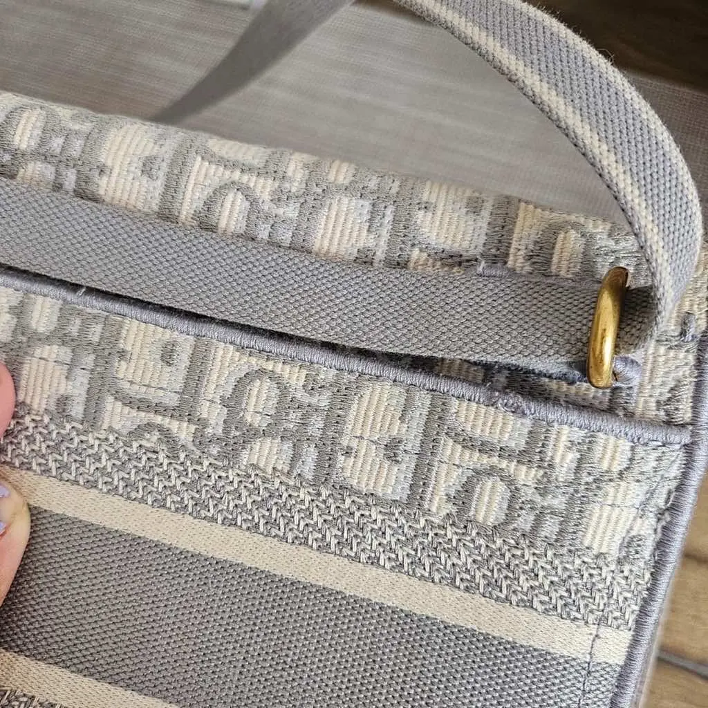 Dior Saddle Belt/Crossbody Bag Grey Canvas Metal Good - Inside View