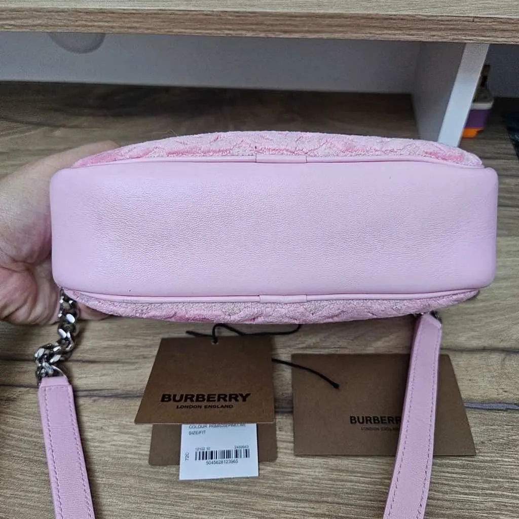 Burberry Terry Lola Camera Bag Pink Canvas Silver Very good - Box View