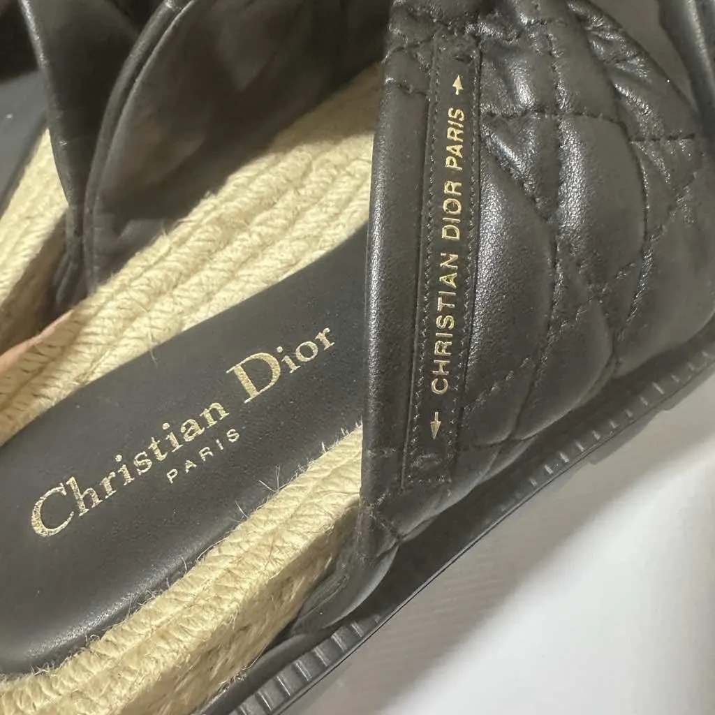 Dior Cannage Dtwist Sandals Black Leather Good - Inside View