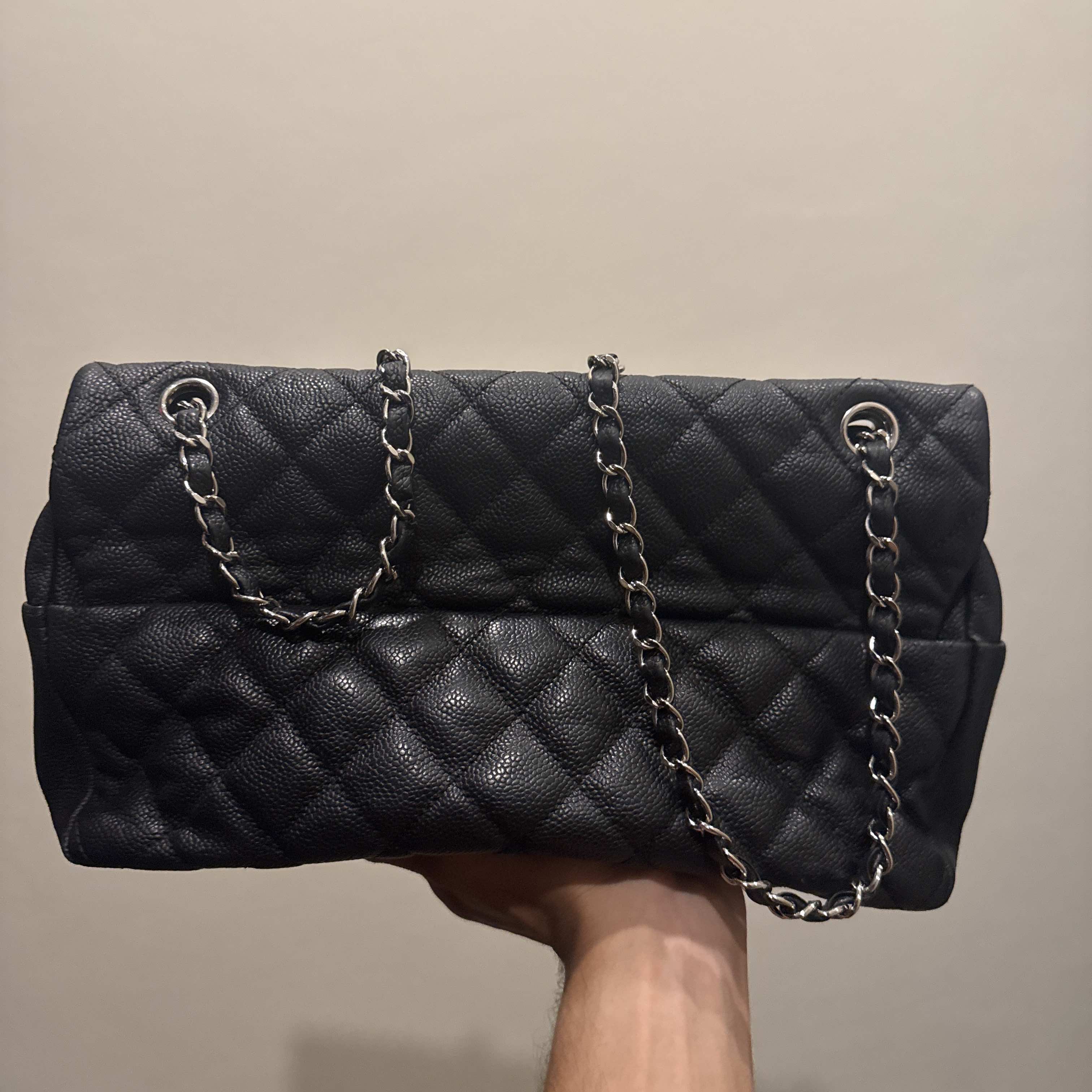 Chanel Black Flap Bag Jumbo - Back view