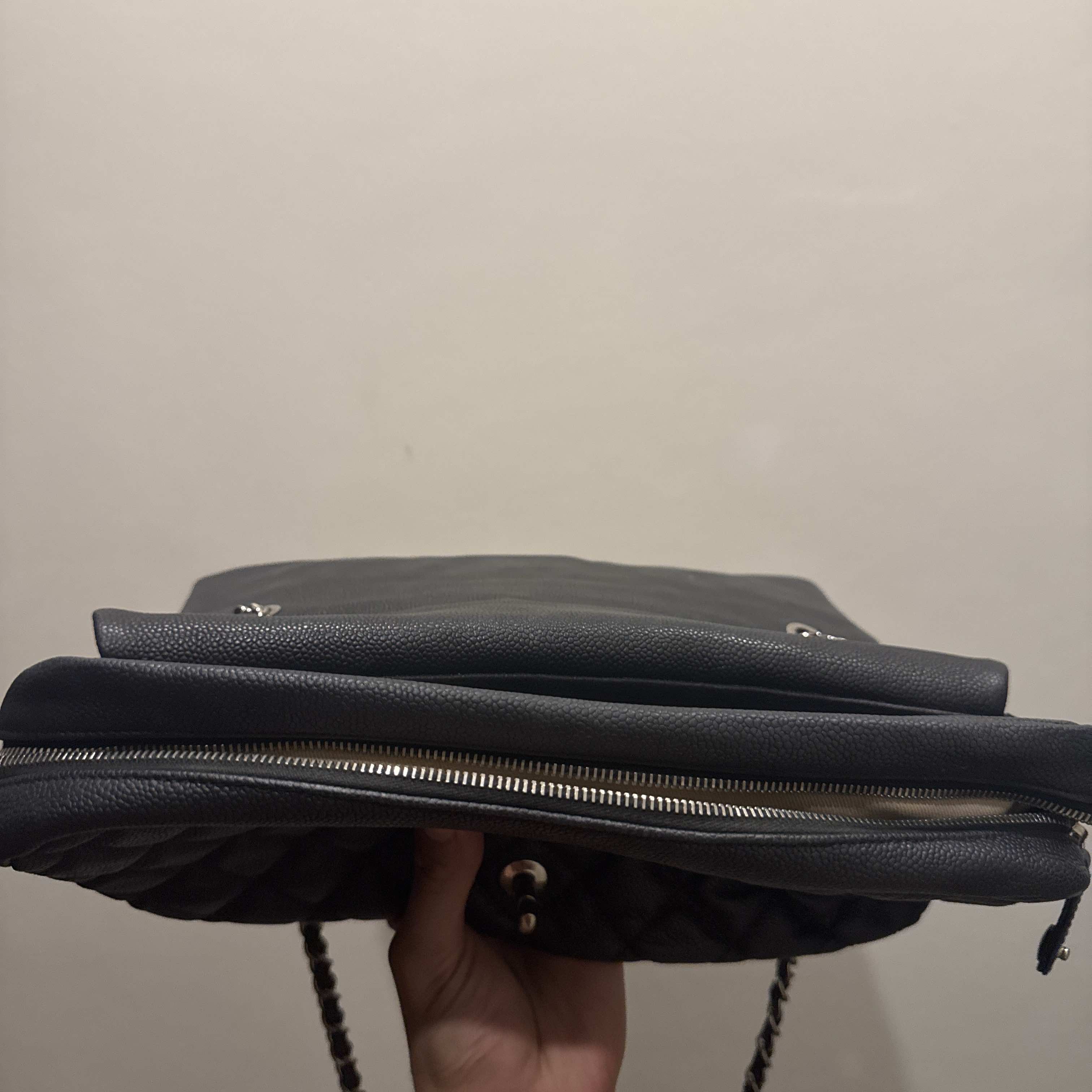 Chanel Black Flap Bag Jumbo - Side view