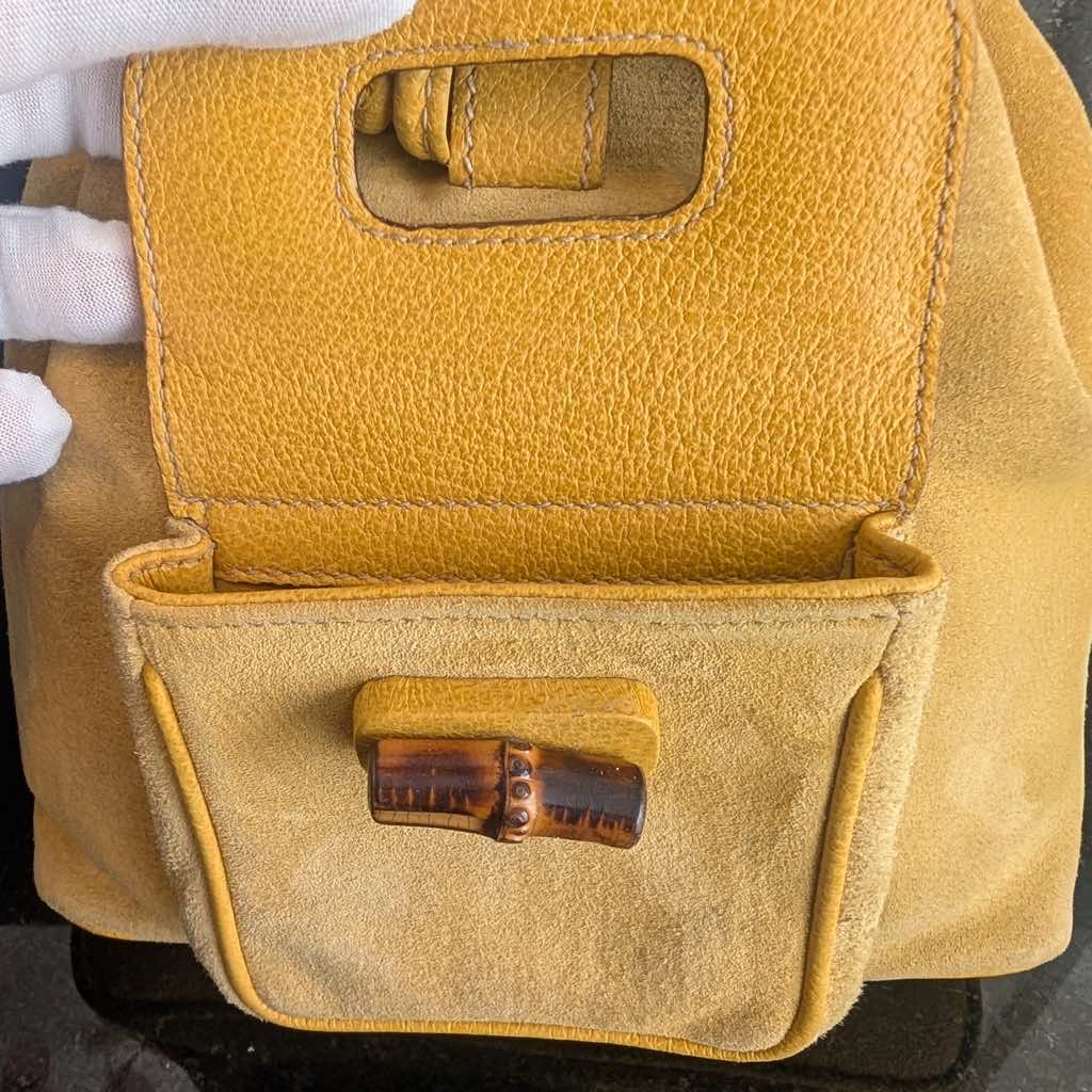 Gucci Vintage Gucci Bamboo Backpack - Side view
