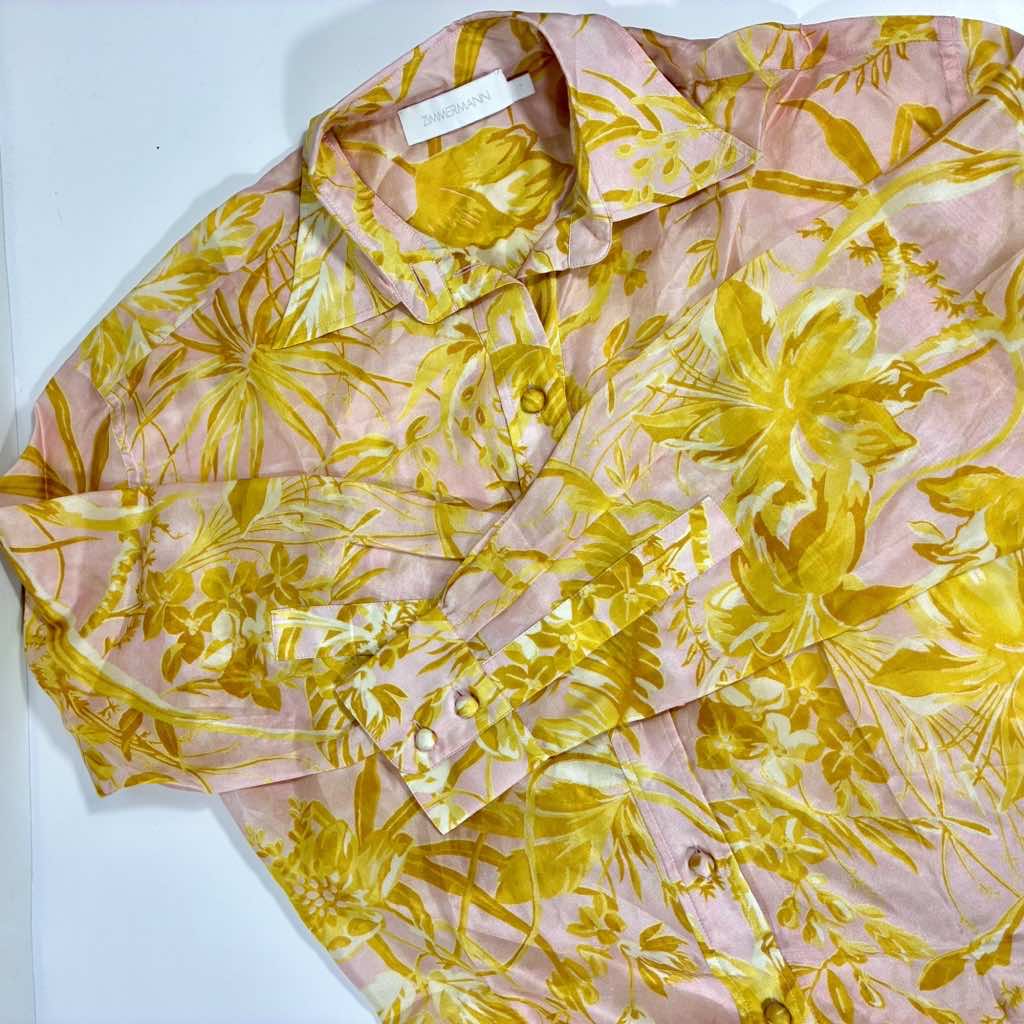Zimmermann Golden Relaxed Silk Shirt - Detail 2