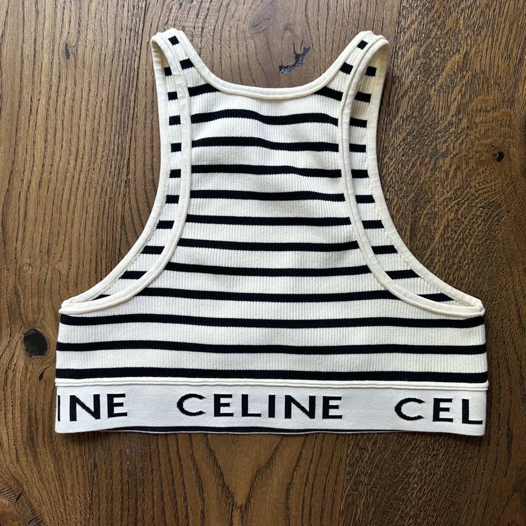 Celine Striped Rib Crop Top - Back view
