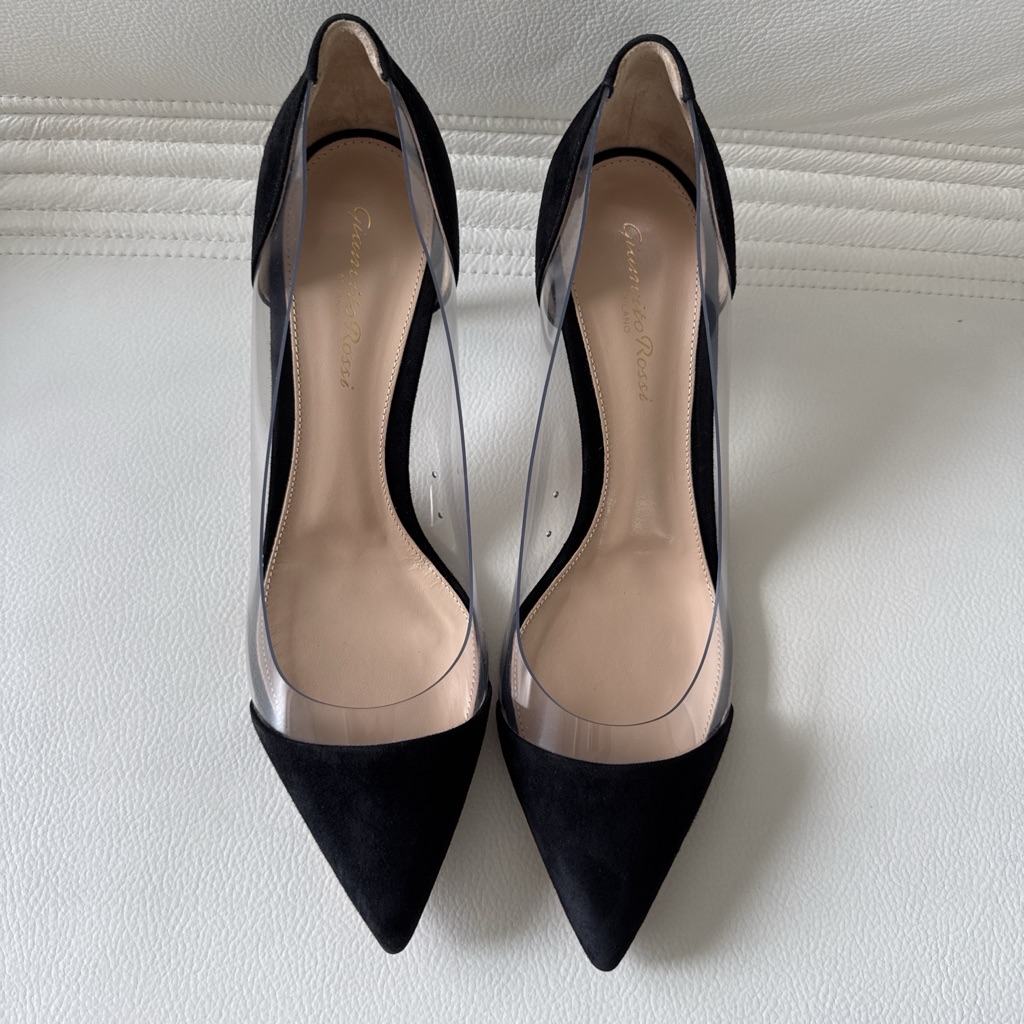 Gianvito Rossi Plexi Suede 70 Pumps - Image 6