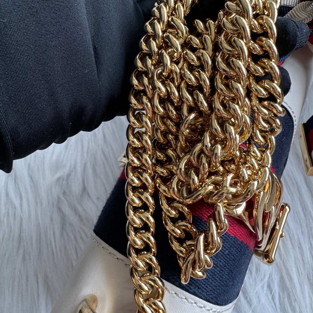 Gucci Sylvie White Mini Chain - Image 11