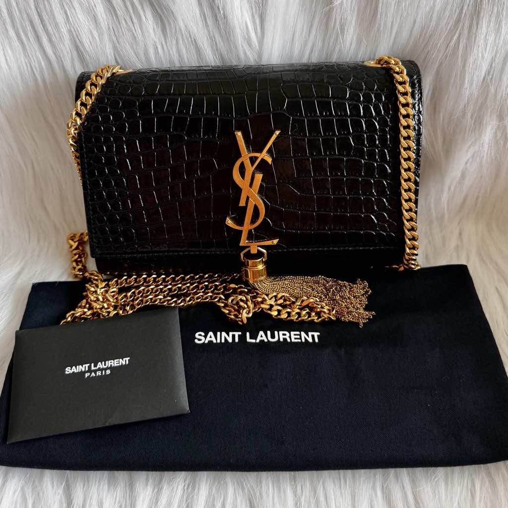 Saint Laurent Kate Small Tassel Croc - Side view