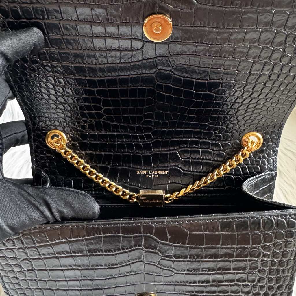 Saint Laurent Kate Small Tassel Croc - Image 11