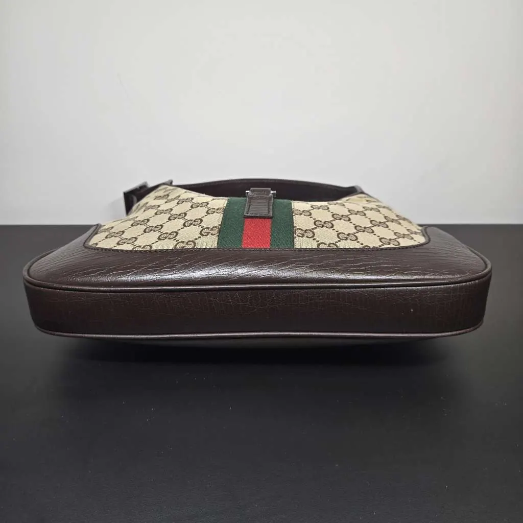 Gucci Jackie Black Canvas Leather Good - Model View