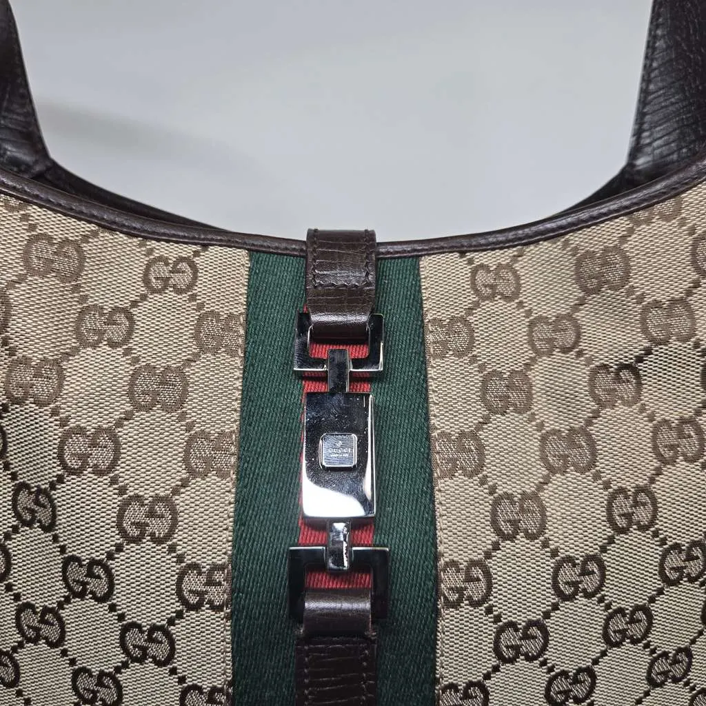 Gucci Jackie Black Canvas Leather Good - Inside View