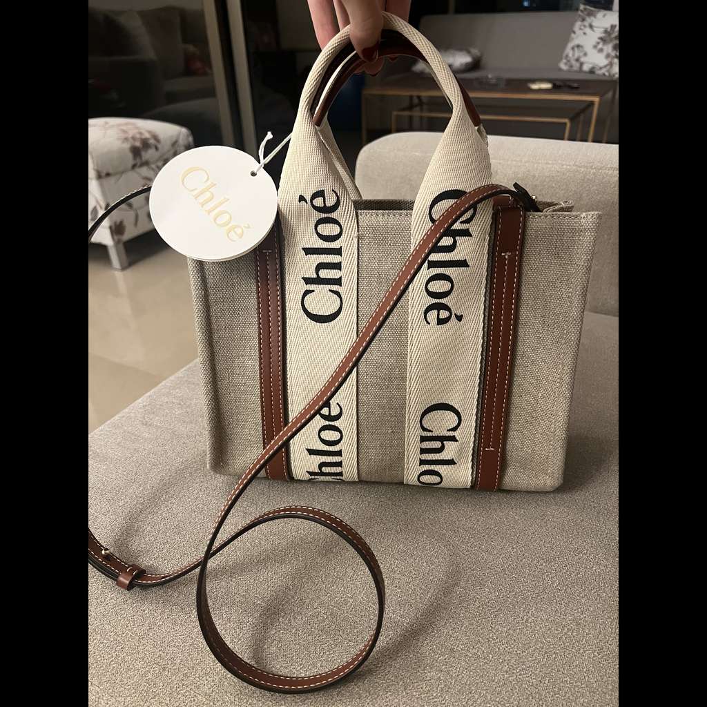 Chloé Woody Canvas Tote - Back view