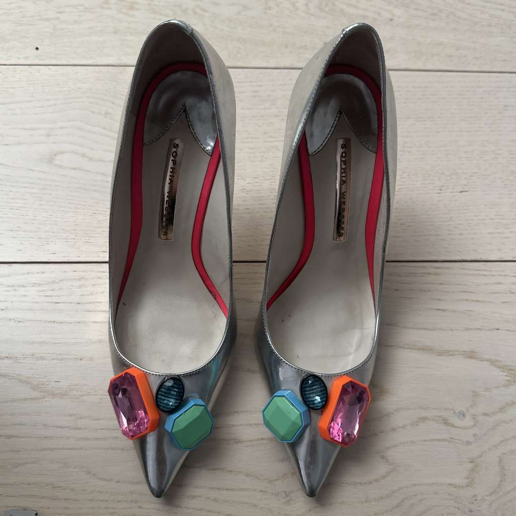 Sophia Webster Metallic Gem Embellished Pumps - Image 6