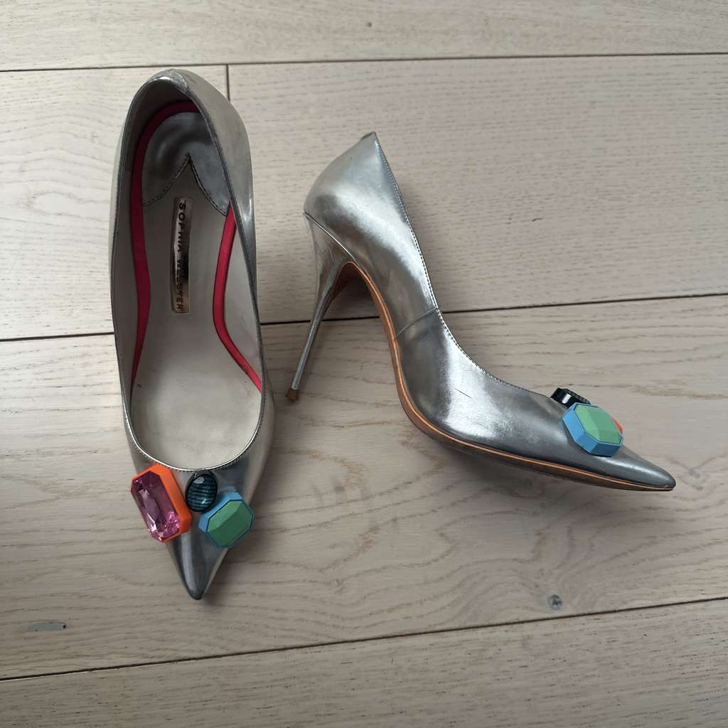 Sophia Webster Metallic Gem Embellished Pumps - Side view
