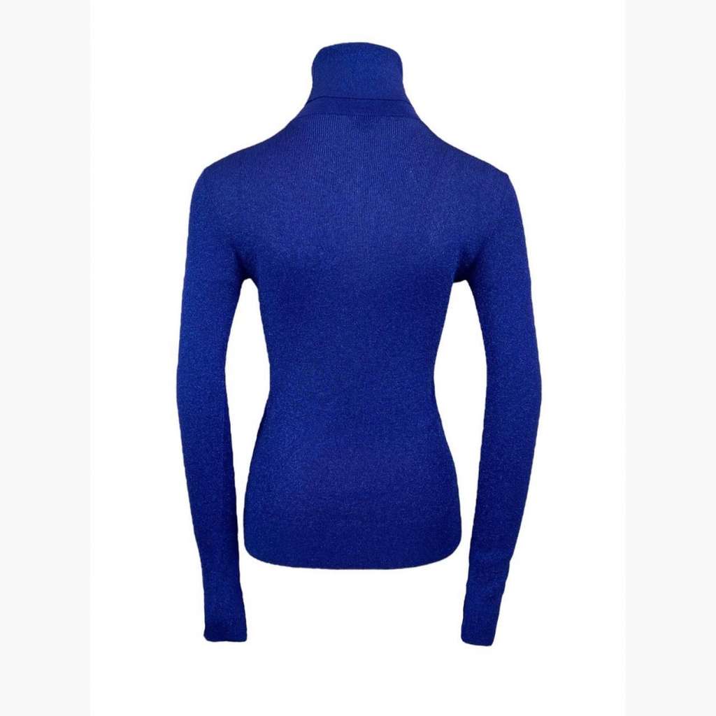 Saint Laurent Blue turtleneck with lurex - Back view