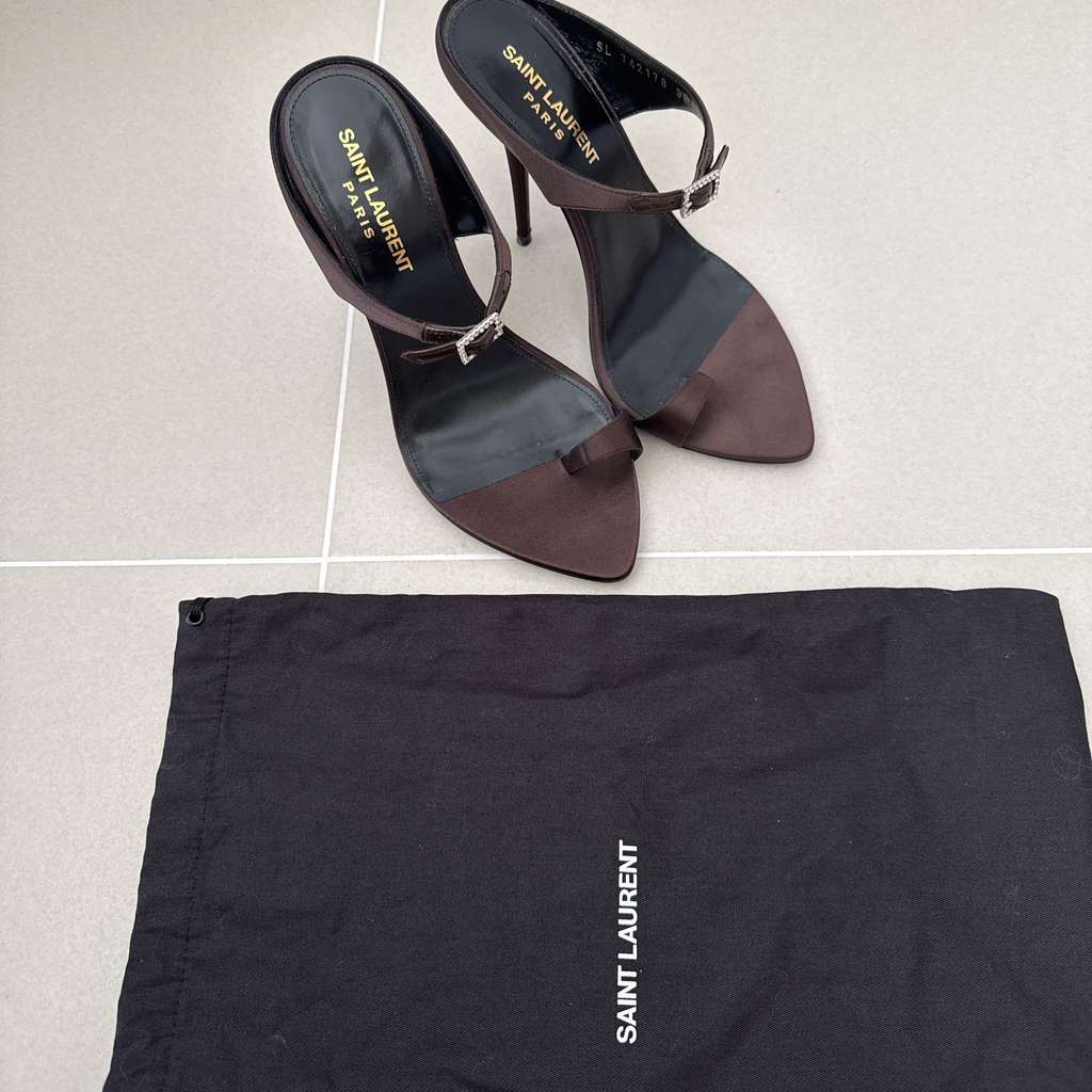 Yves Saint Laurent Satin Heels - Side view