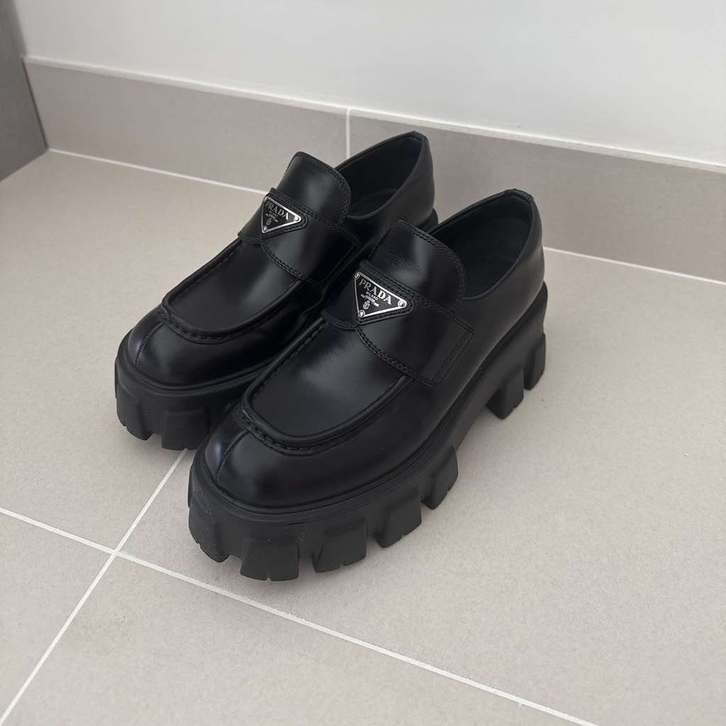 Prada Monolith Leather Loafers - Image 6