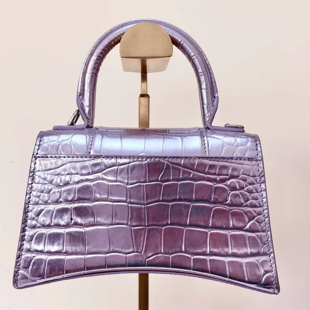 Balenciaga Hourglass XS Bag Grey Leather Good - Inside View