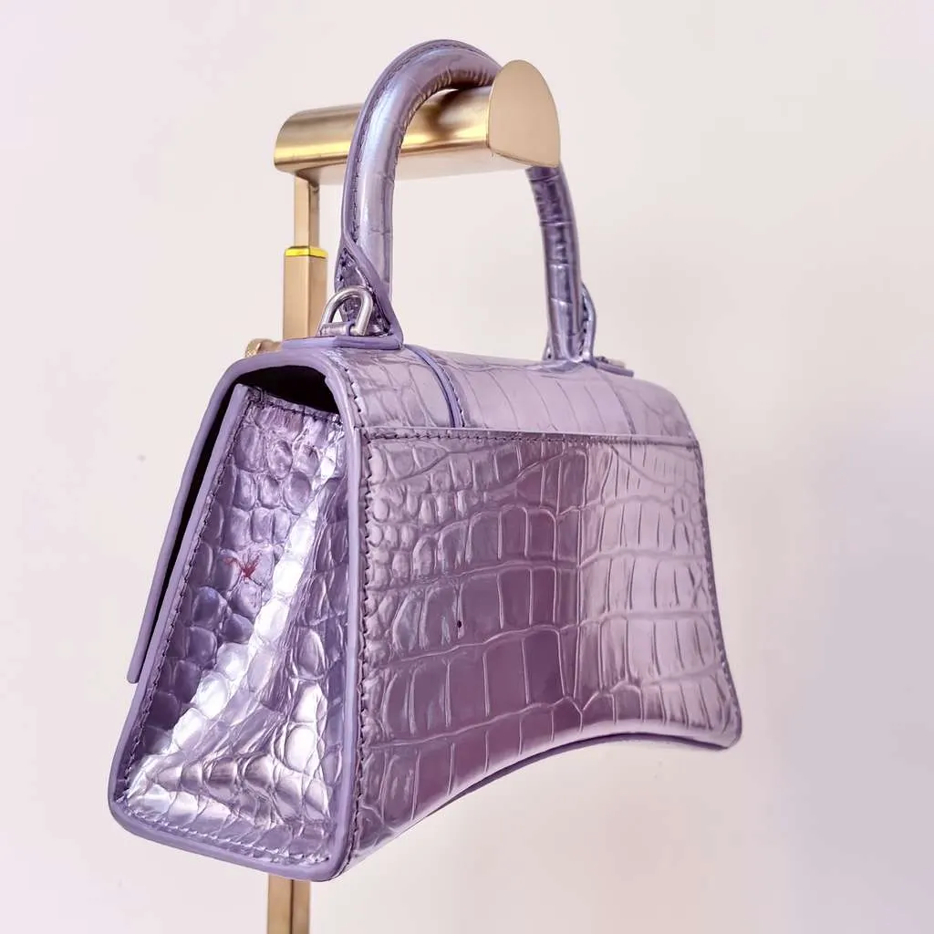 Balenciaga Hourglass XS Bag Grey Leather Good - Box View