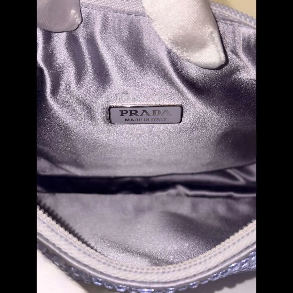 Prada Re-Edition 2000 Crystals Bag Purple Satin Very good - Box View