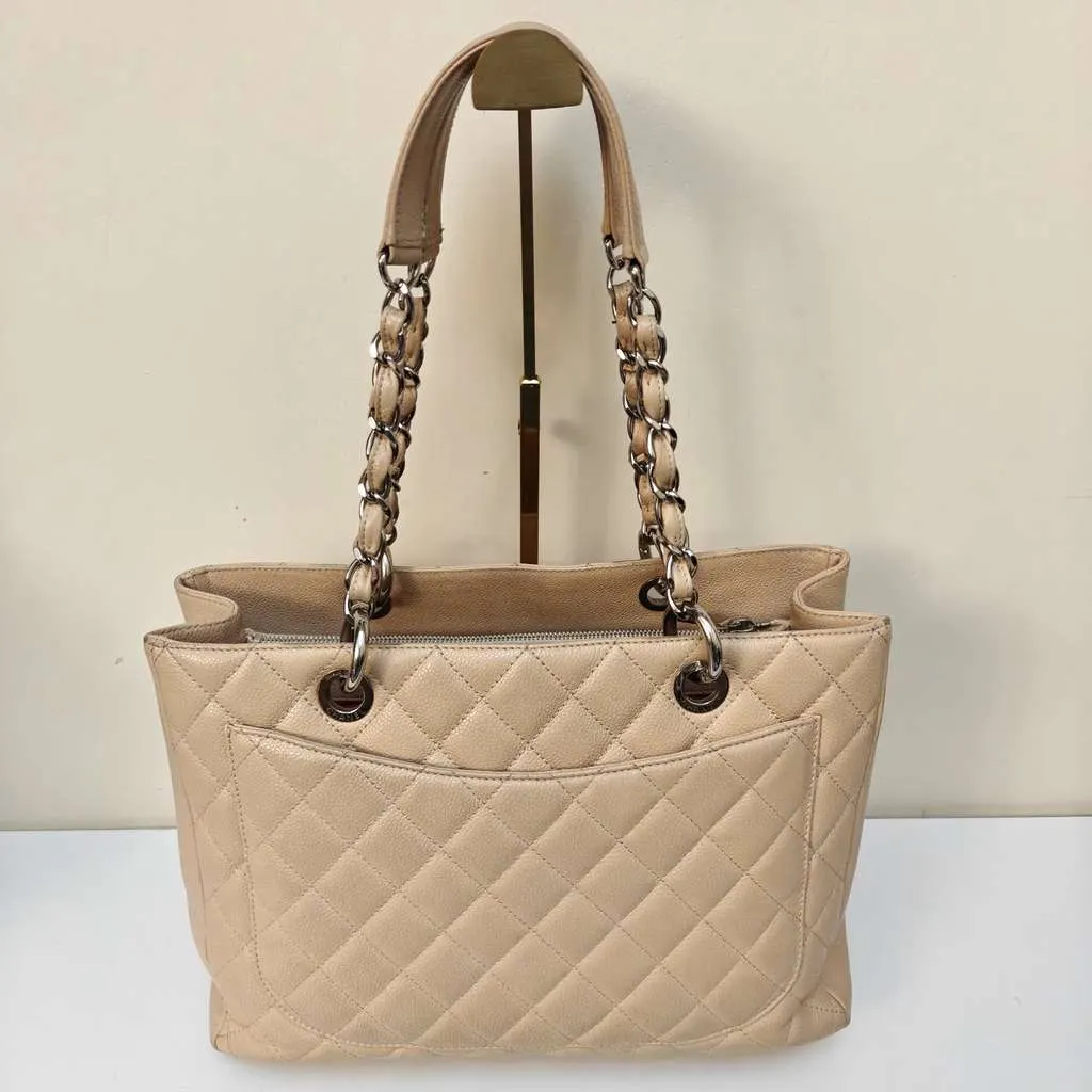 Chanel Caviar Grand Shopper Tote Beige Leather Good - Box View
