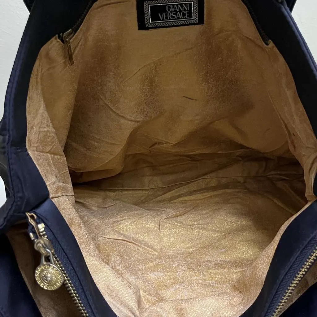 Gianni Versace Black Nylon Medusa Head Black Good - Back View