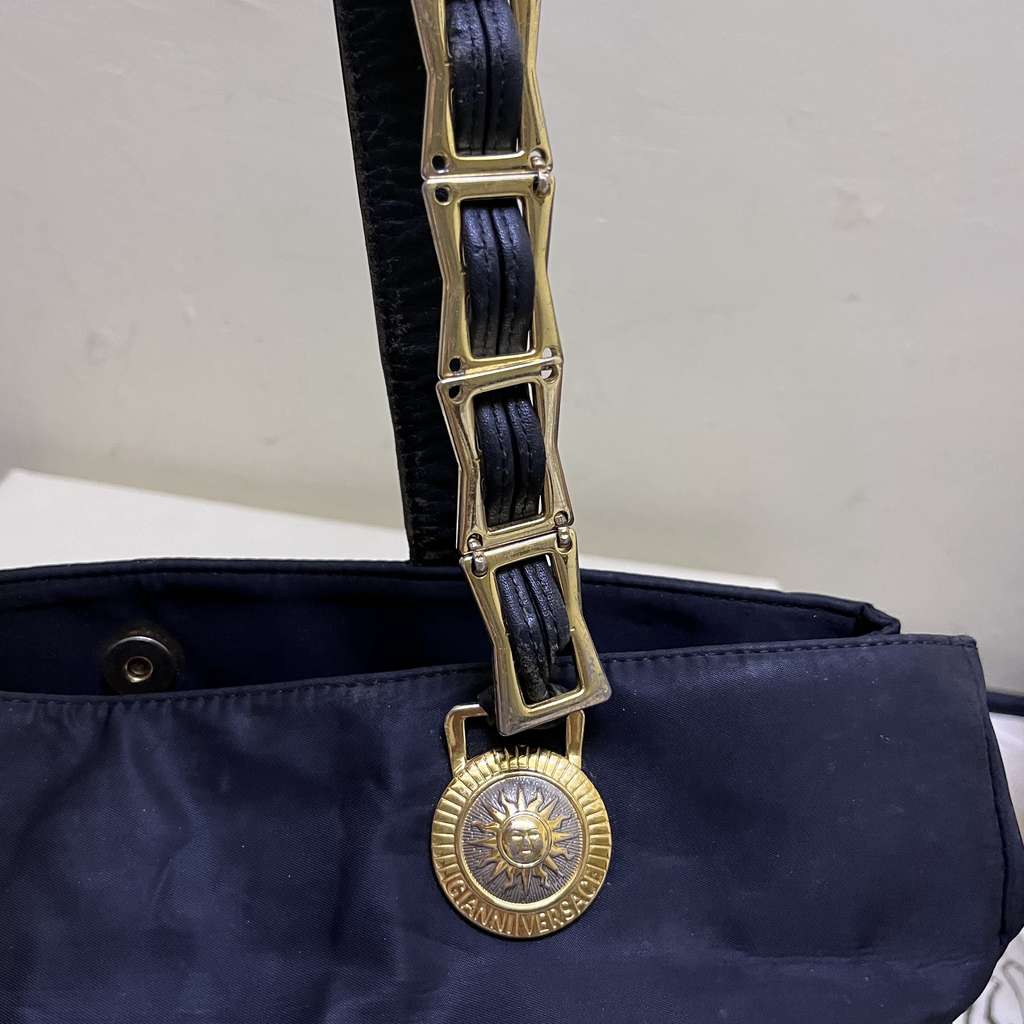 Gianni Versace Black Nylon Medusa Head - 5