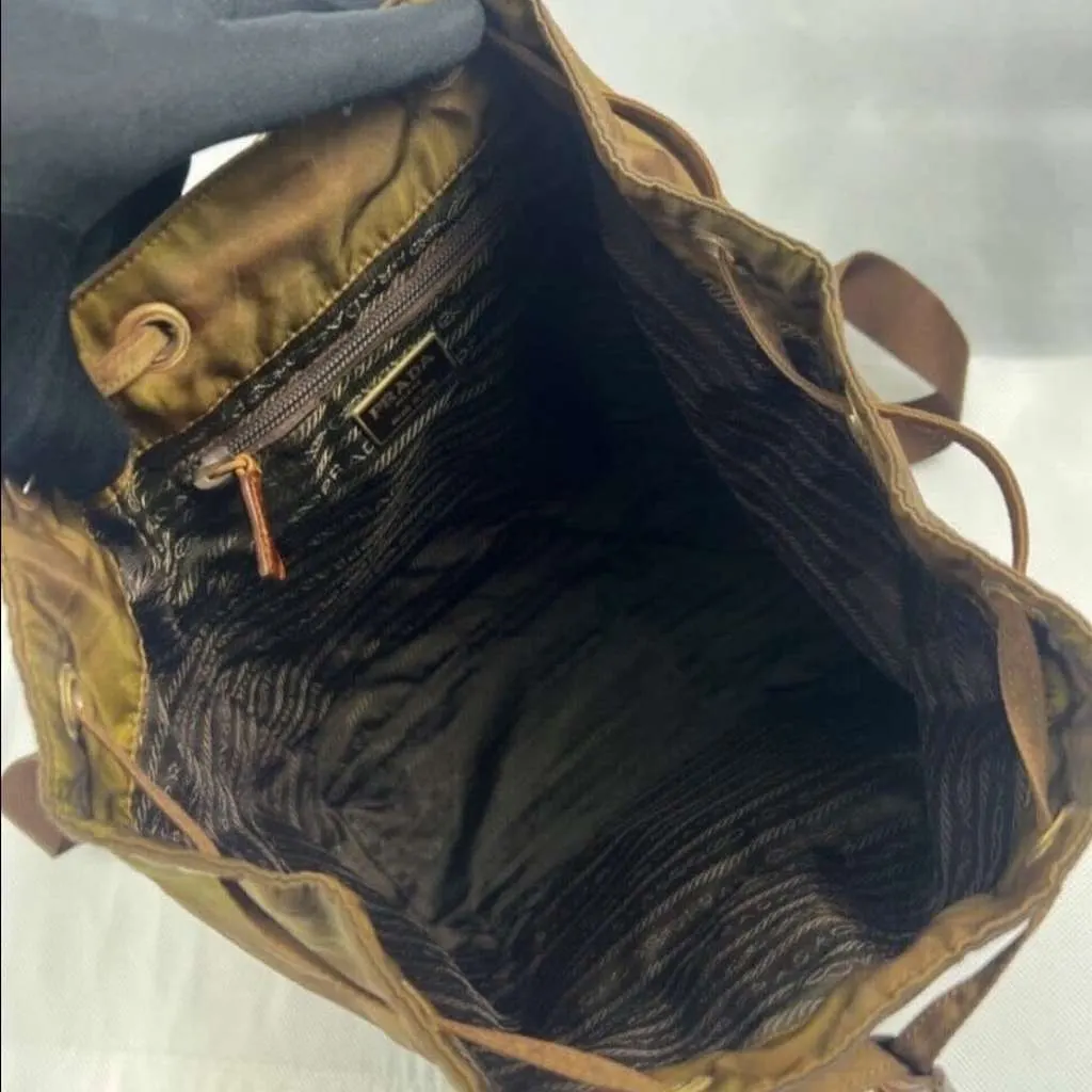 Prada Crocodile-Embossed Leather Brown Very good - Back View