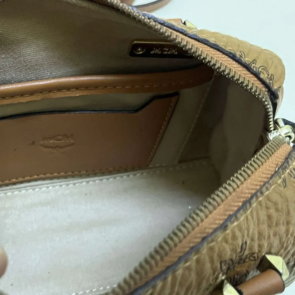 MCM Mini Ella Boston Brown Leather Very good - Model View
