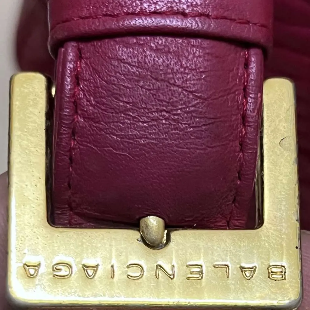 Balenciaga Drawstring Leather in Red Red Leather Very good - Box View