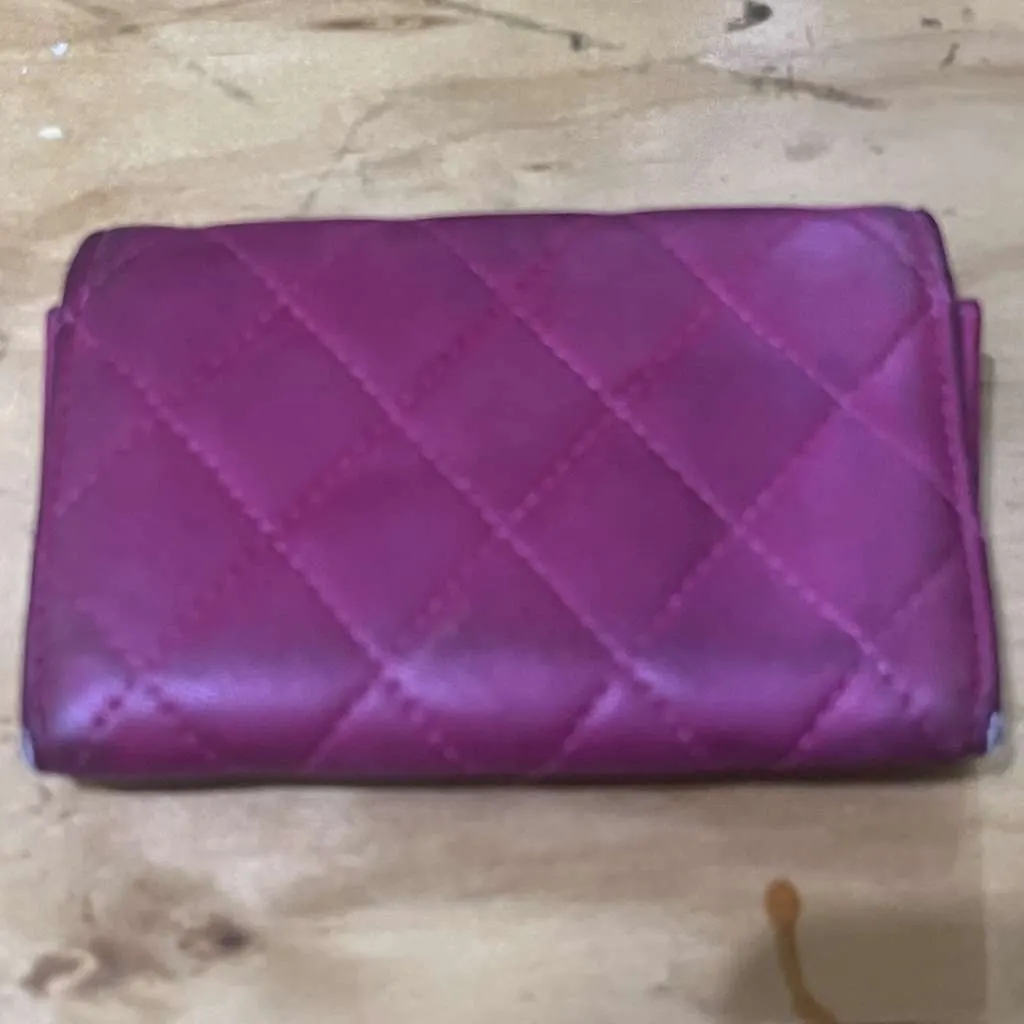 Chanel Card Holder Pink Leather Good - Back View