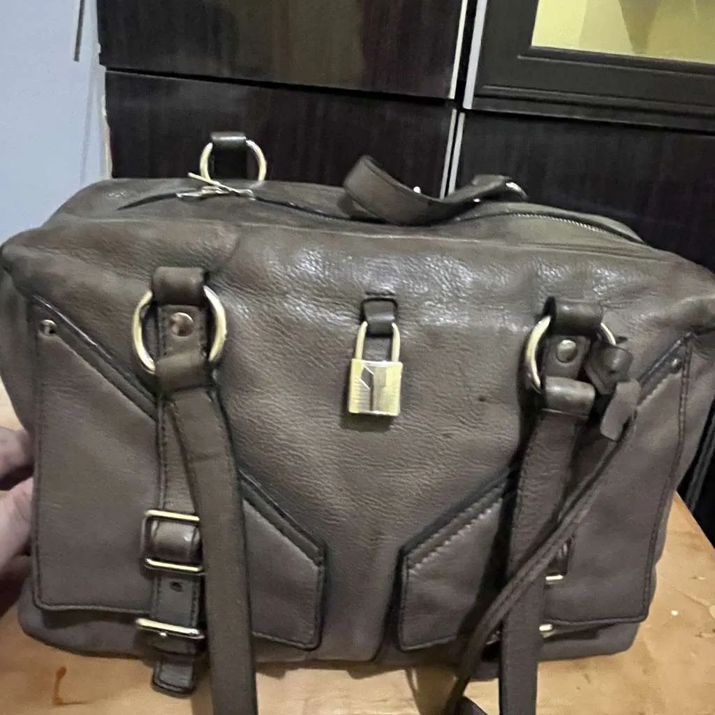 Saint Laurent Rive Gauche Brown Leather Very good - Back View
