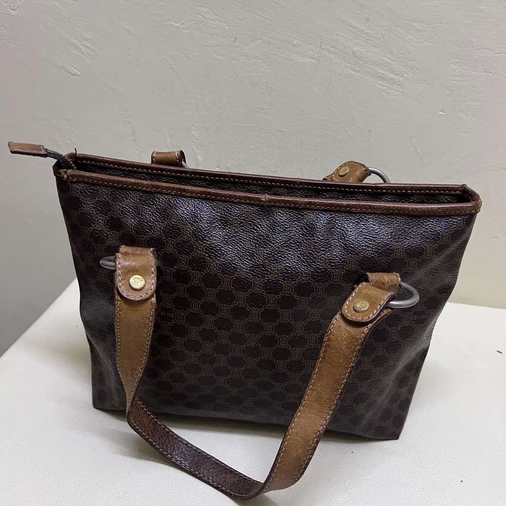 Celine Macadam Black Leather Good - Back View