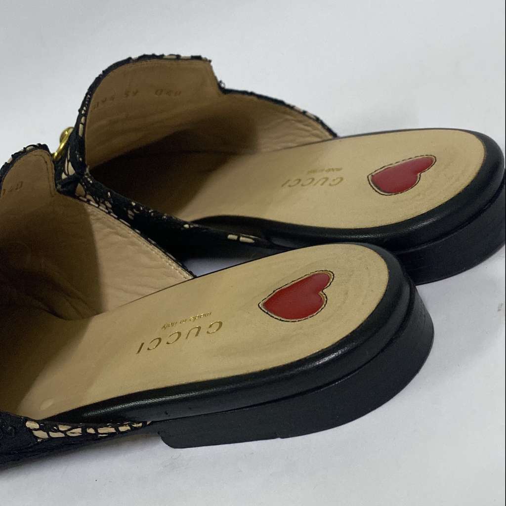 Gucci Black/Beige Lace and Leather - 2