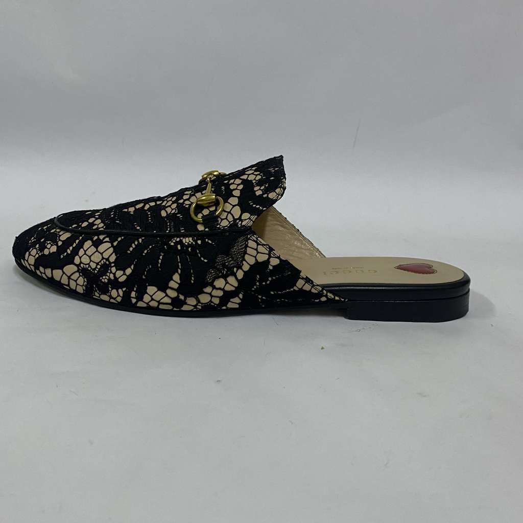 Gucci Black/Beige Lace and Leather - 3