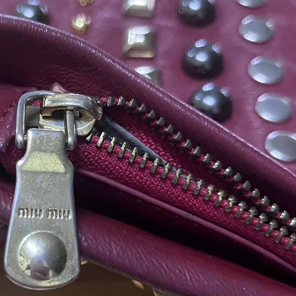 Miu Miu Studded Red Very good - Box View
