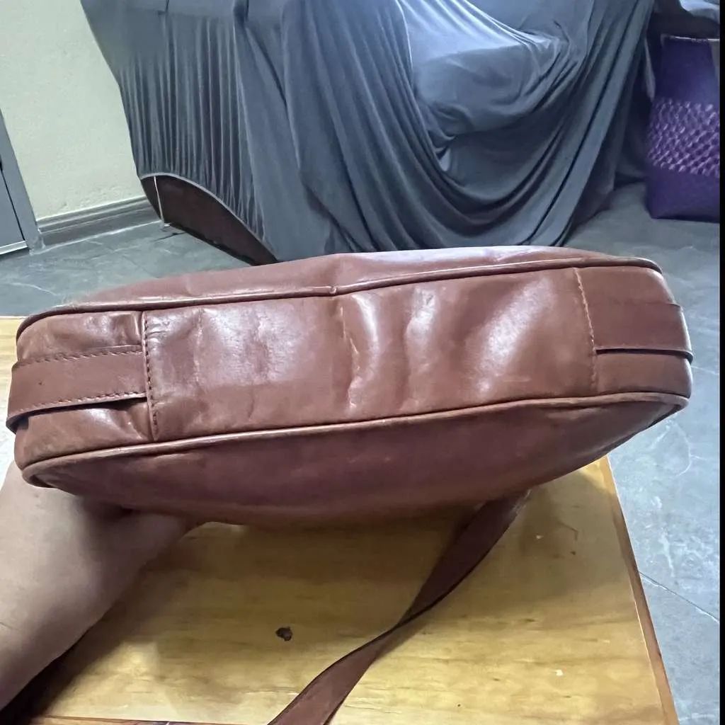 Salvatore Ferragamo Crossbody Bag Brown Leather Very good - Back View