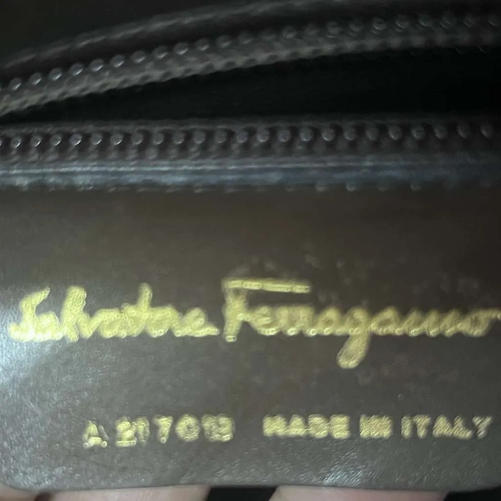 Salvatore Ferragamo Crossbody Bag Brown Leather Very good - Box View
