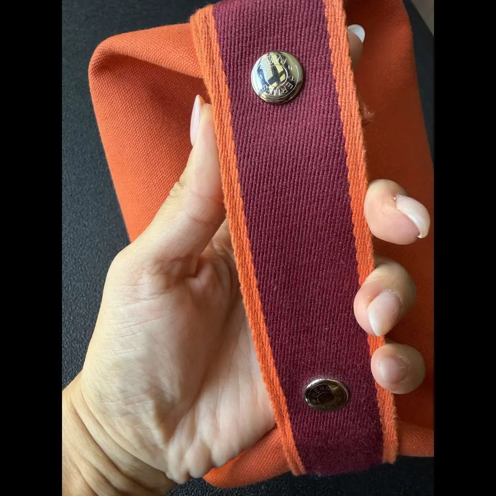 Hermès Braid-a-Brac Case Orange Cotton Very good - Inside View