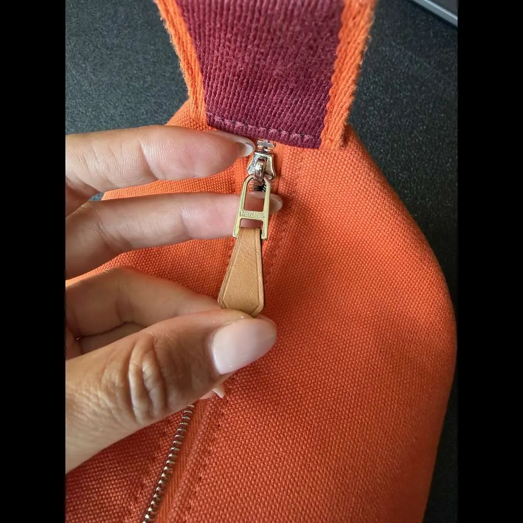 Hermès Braid-a-Brac Case Orange Cotton Very good - Model View