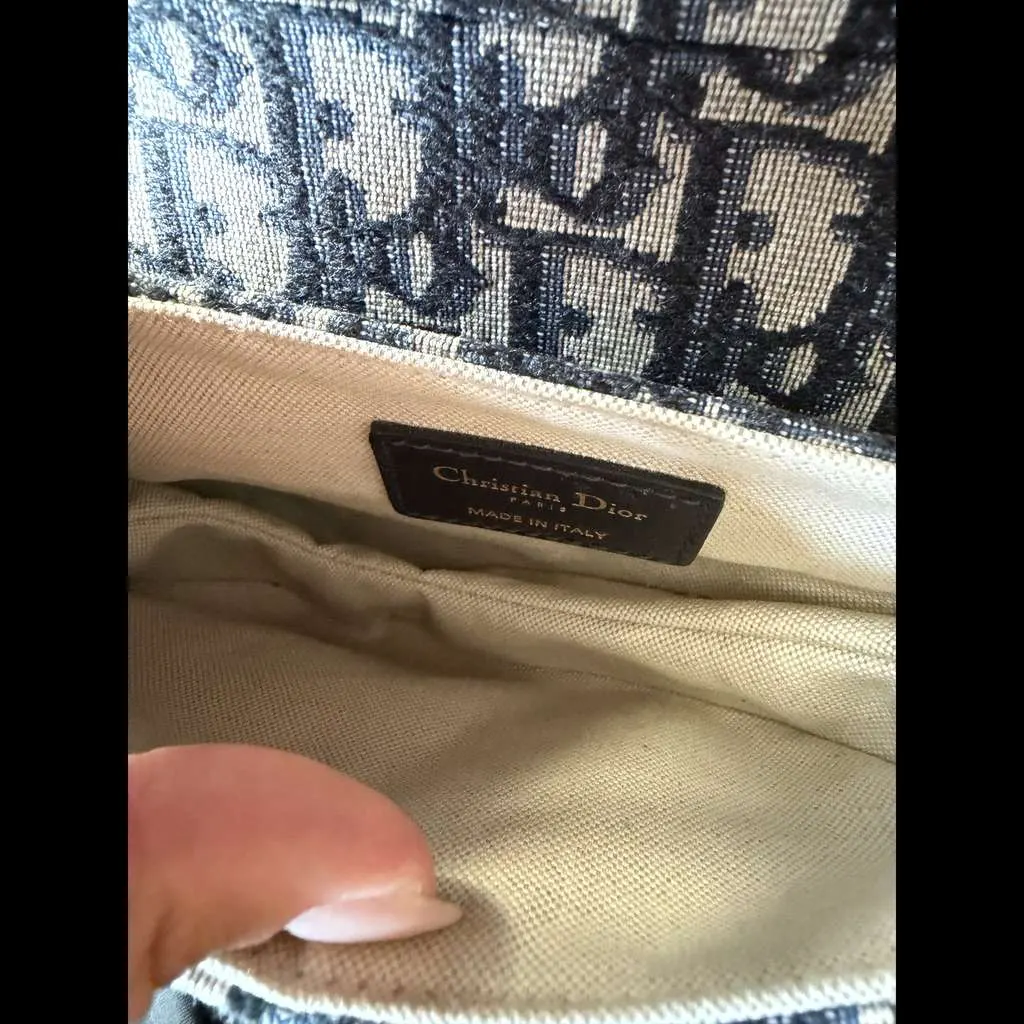 Dior Saddle Mini Navy Cotton Very good - Box View